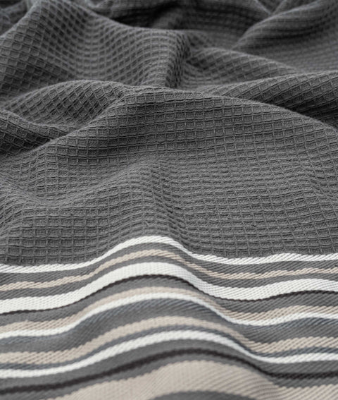 Koza Home Limira 2-Piece Anthracite Dowry Towel Set 50x90-90x150 2259 50 x 90 - 90 x 150