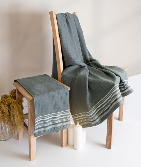 Koza Home Limira 2-Piece Green Dowry Towel Set 50x90-90x150 2260 50 x 90 - 90 x 150