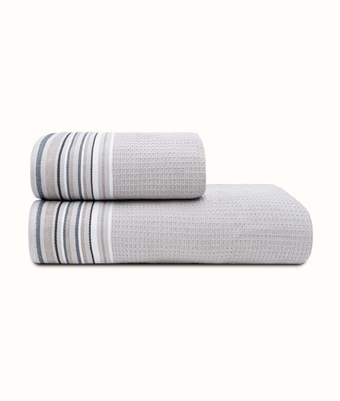 Koza Home Limira 2-Piece Gray Dowry Towel Set 50x90-90x150 2262 50 x 90 - 90 x 150