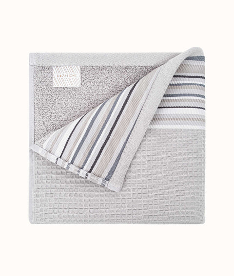 Koza Home Limira 2-Piece Gray Dowry Towel Set 50x90-90x150 2262 50 x 90 - 90 x 150