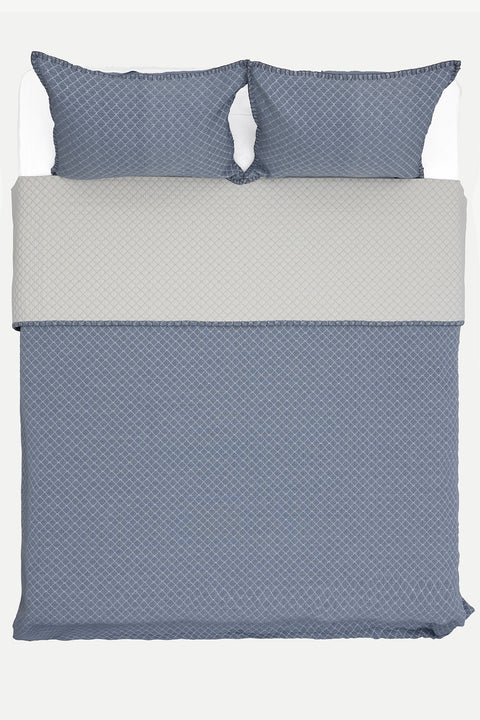 Koza Home Malea Navy Blue Double Bedspread 230x250 2 Pillow 50x70 5006 230 x 250