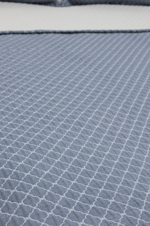 Koza Home Malea Navy Blue Double Bedspread 230x250 2 Pillow 50x70 5006 230 x 250