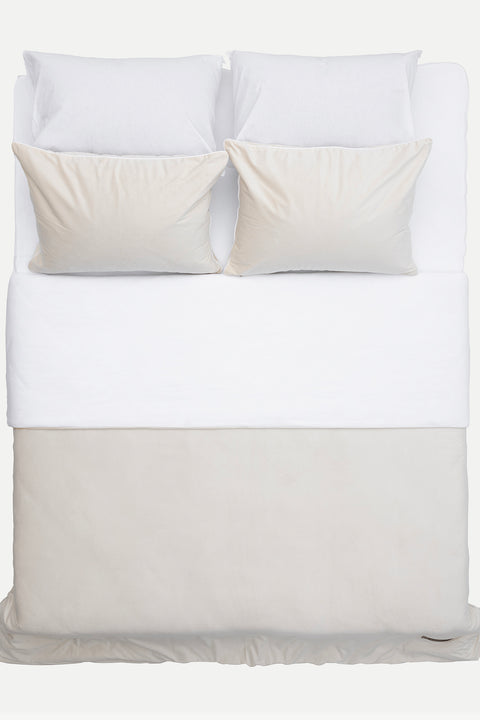 Koza Home Linda Cream Velvet Double Duvet Cover Set 200x220 4 Pillows 5007 200 x 220