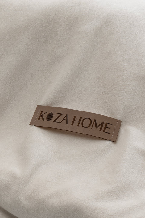 Koza Home Linda Cream Velvet Double Duvet Cover Set 200x220 4 Pillows 5007 200 x 220