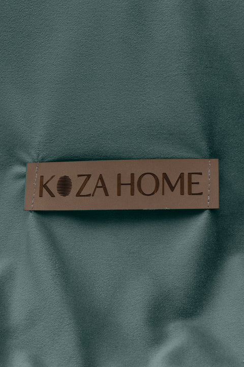 Koza Home Linda Green Velvet Double Duvet Cover Set 200x220 4 Pillows 5009 200 x 220