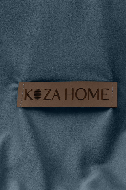 Koza Home Linda Navy Blue Velvet Double Duvet Cover Set 200x220 4 Pillows 5010 200 x 220