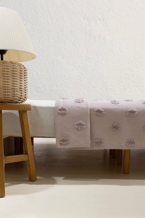 Koza Home Wanda Lilac Double Edge Tasseled Blanket 220x240 5025 220 x 240