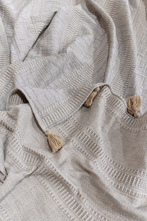 Koza Home Assos Beige Stone Wash Double Bedspread 230x250 5036 230 x 250