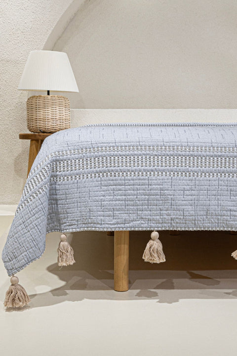 Koza Home Assos Gray Stone Wash Double Bedspread 230x250 5037 230 x 250