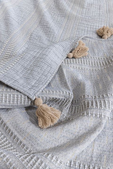 Koza Home Assos Gray Stone Wash Double Bedspread 230x250 5037 230 x 250