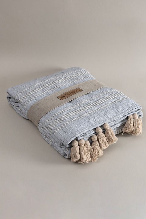 Koza Home Assos Gray Stone Wash Double Bedspread 230x250 5037 230 x 250