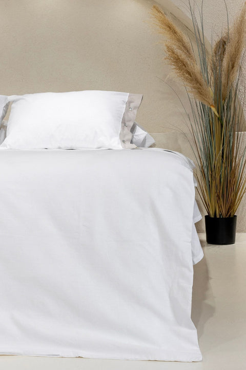 Koza Home Dave Gray Mother of Pearl Buttoned Double Duvet Cover Set 200x220 4 Pillows 5042 200 x 220