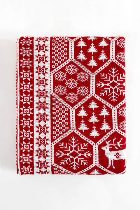 Koza Home Destino Red New Year Christmas Patterned TV Blanket 130x170 2023 130 x 170
