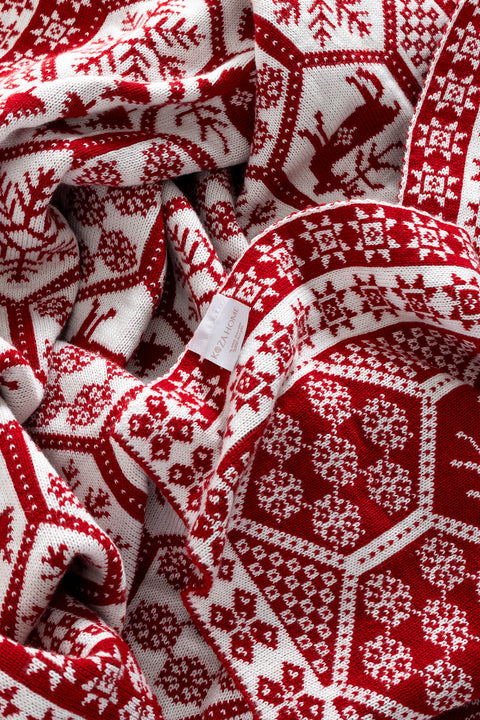 Koza Home Destino Red New Year Christmas Patterned TV Blanket 130x170 2023 130 x 170