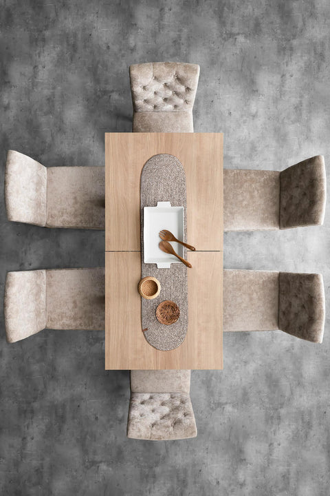 Koza Home Cesta Handmade Knitted Natural Runner 37x136 4008 37 x 136