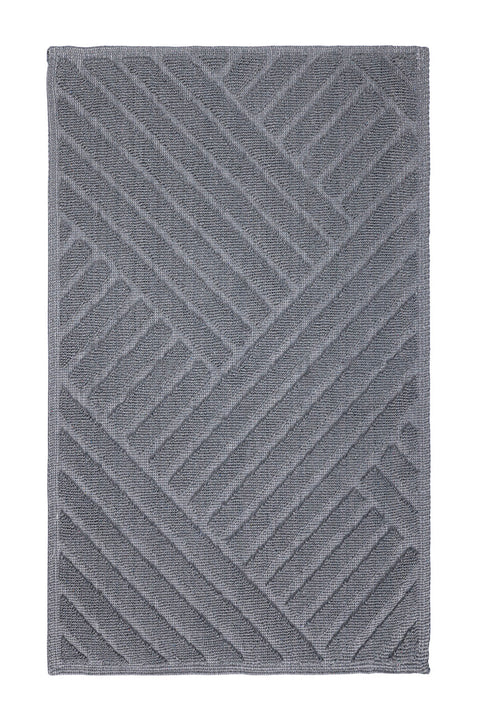Koza Home Medea Gray 2-Piece Cotton Bathroom Mat Set 60x100 60x50 8593 60 x 100-60 x 50