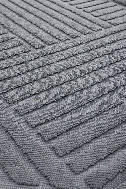 Koza Home Medea Gray 2-Piece Cotton Bathroom Mat Set 60x100 60x50 8593 60 x 100-60 x 50