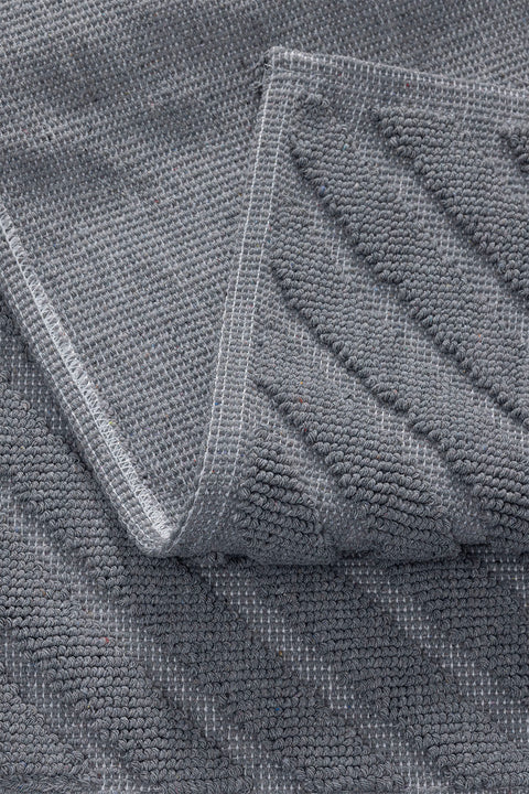 Koza Home Medea Gray 2-Piece Cotton Bathroom Mat Set 60x100 60x50 8593 60 x 100-60 x 50