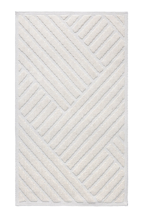 Koza Home Medea Cream 2-Piece Cotton Bath Mat Set 60x100 60x50 8594 60 x 100-60 x 50