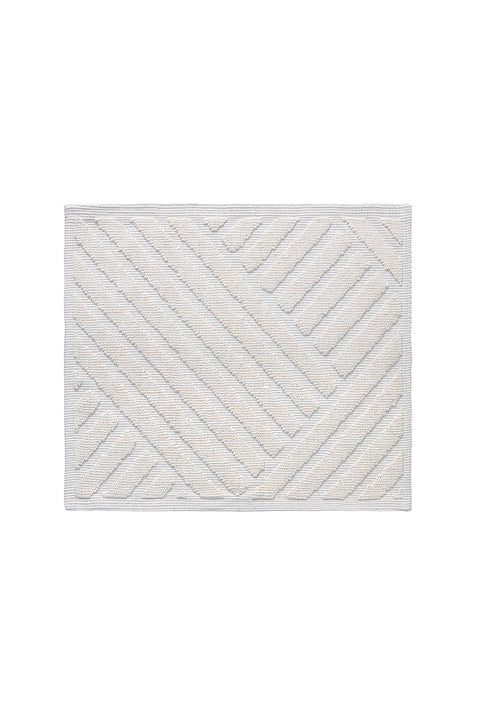 Koza Home Medea Cream 2-Piece Cotton Bath Mat Set 60x100 60x50 8594 60 x 100-60 x 50