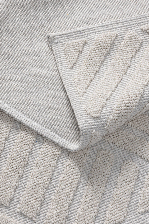 Koza Home Medea Cream 2-Piece Cotton Bath Mat Set 60x100 60x50 8594 60 x 100-60 x 50