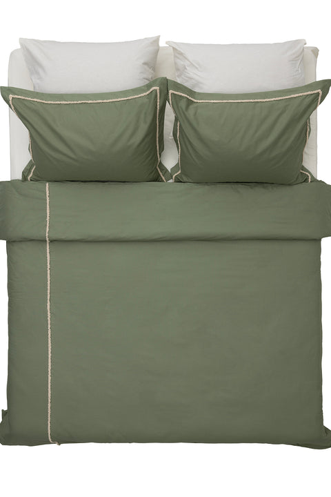 Koza Home Boho Fringed Green Duvet Cover Set Double 200 x 220 7030A 200 x 220