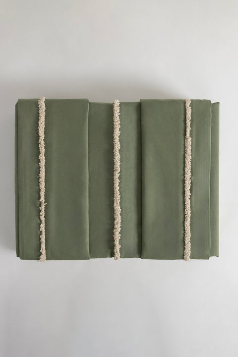 Koza Home Boho Fringed Green Duvet Cover Set Double 200 x 220 7030A 200 x 220