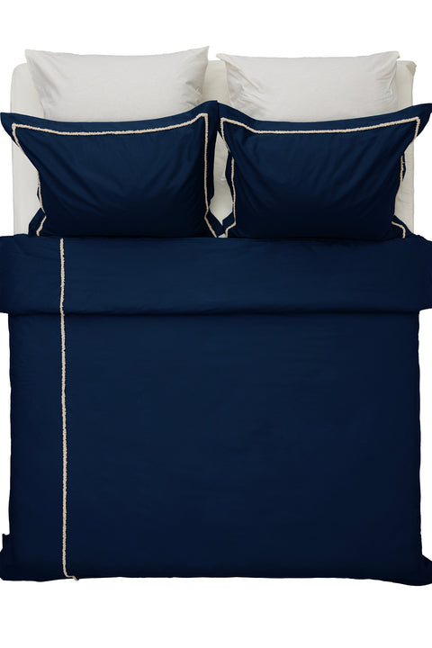 Koza Home Boho Fringed Blue Duvet Cover Set Double 200 x 220 7031A 200 x 220