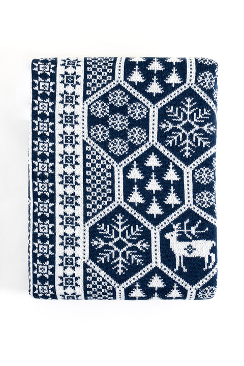 Koza Home Destino Blue New Year Christmas Patterned Tv Blanket 130x170 2022 130 x 170