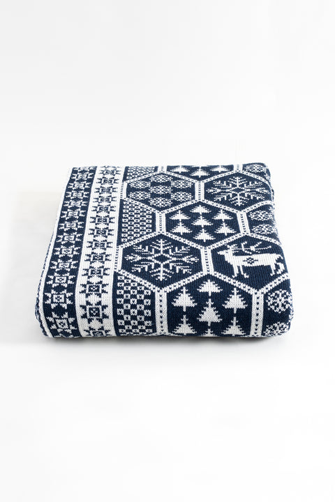 Koza Home Destino Blue New Year Christmas Patterned Tv Blanket 130x170 2022 130 x 170