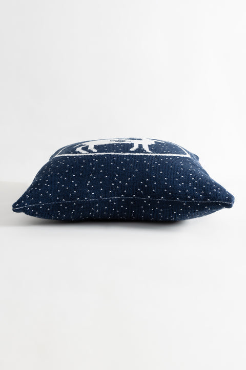 Koza Home Destino Blue New Year Christmas Deer Patterned Square Cushion Cover 45x45 2027 45 x 45