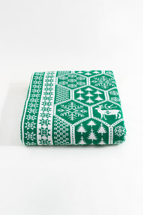 Koza Home Destino Green New Year Christmas Patterned Tv Blanket 130x170 2026 130 x 170