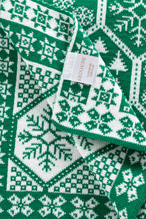 Koza Home Destino Green New Year Christmas Patterned Tv Blanket 130x170 2026 130 x 170