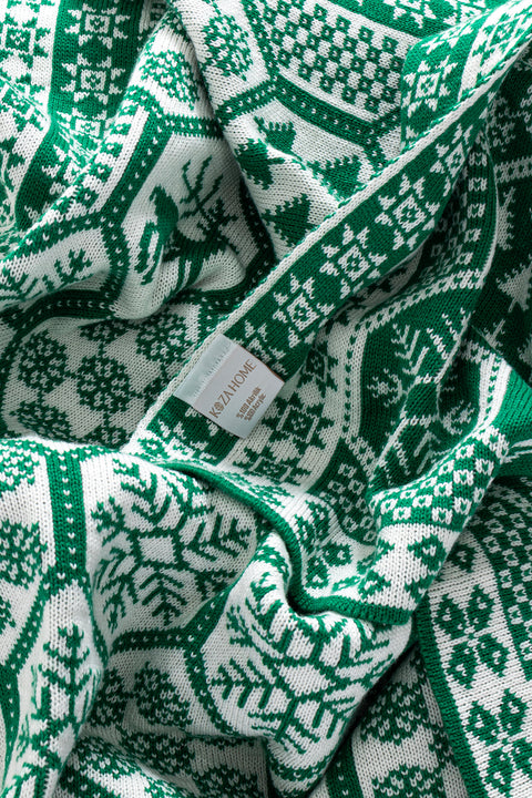 Koza Home Destino Green New Year Christmas Patterned Tv Blanket 130x170 2026 130 x 170