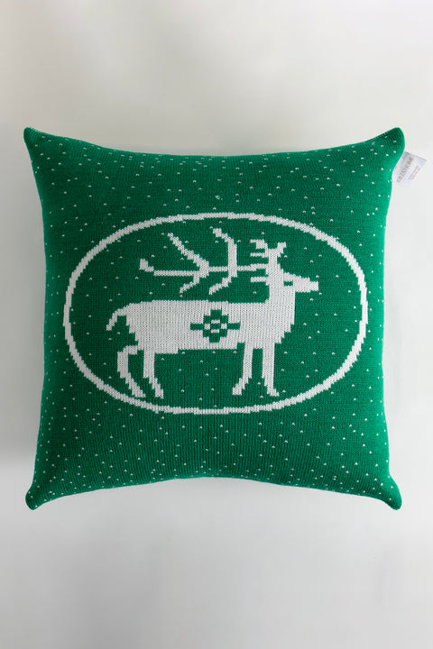 Koza Home Destino Green New Year Christmas Deer Patterned Square Cushion Cover 45x45 2025 45 x 45