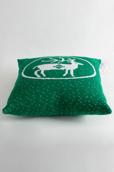 Koza Home Destino Green New Year Christmas Deer Patterned Square Cushion Cover 45x45 2025 45 x 45