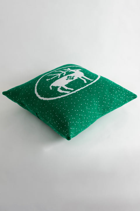 Koza Home Destino Green New Year Christmas Deer Patterned Square Cushion Cover 45x45 2025 45 x 45