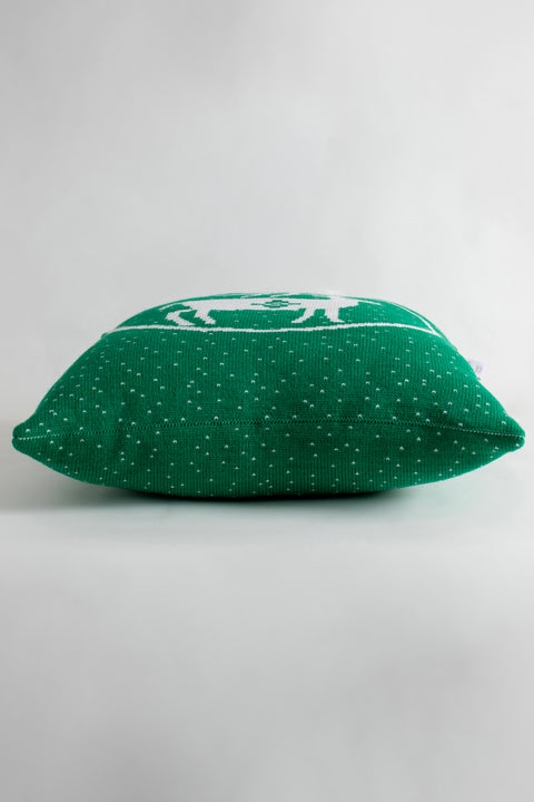 Koza Home Destino Green New Year Christmas Deer Patterned Square Cushion Cover 45x45 2025 45 x 45