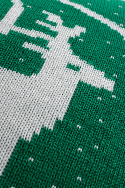 Koza Home Destino Green New Year Christmas Deer Patterned Square Cushion Cover 45x45 2025 45 x 45