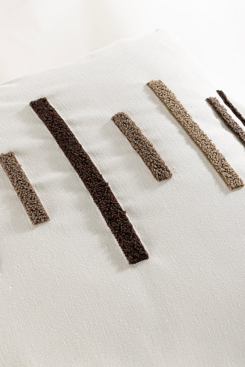 Koza Home Craft Multi Stripe Patterned Tassel Bead Fiber Filled Cushion 43 x 43 35300A 43 x 43