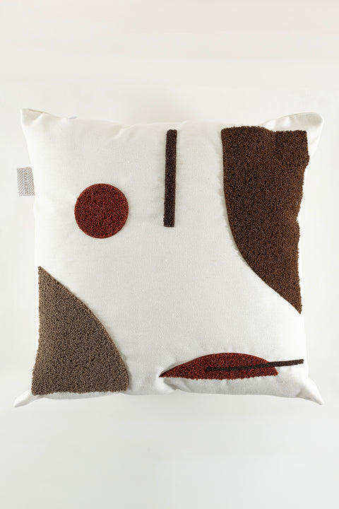 Koza Home Craft Multi Multicolored Abstract Patterned Beaded Fiber Filled Cushion 43 x 43 35304A 43 x 43