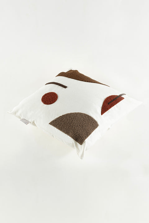 Koza Home Craft Multi Multicolored Abstract Patterned Beaded Fiber Filled Cushion 43 x 43 35304A 43 x 43