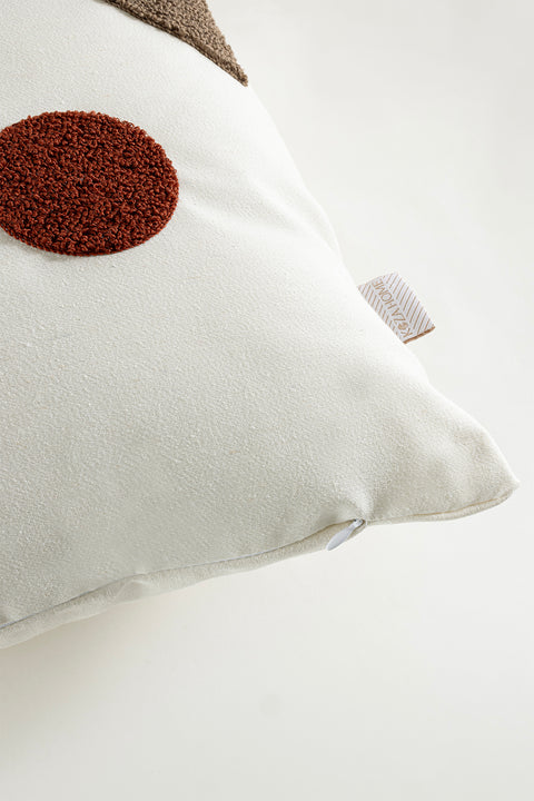 Koza Home Craft Multi Multicolored Abstract Patterned Beaded Fiber Filled Cushion 43 x 43 35304A 43 x 43