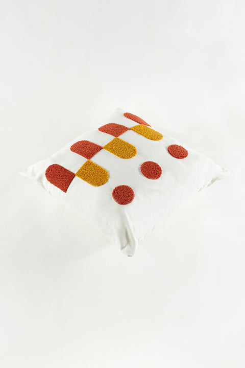 Koza Home Craft Mustard Tile Circular Patterned Beaded Fiber Filled Cushion 43 x 43 35305A 43 x 43