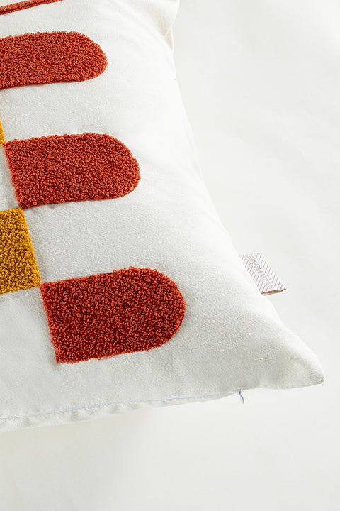 Koza Home Craft Mustard Tile Circular Patterned Beaded Fiber Filled Cushion 43 x 43 35305A 43 x 43