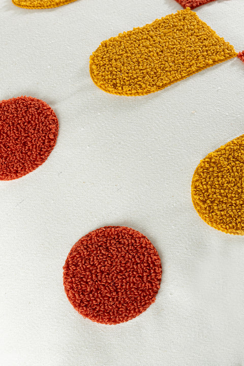 Koza Home Craft Mustard Tile Circular Patterned Beaded Fiber Filled Cushion 43 x 43 35305A 43 x 43