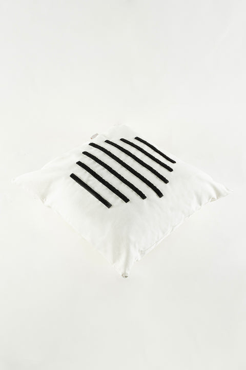 Koza Home Craft Black Stripe Patterned Beaded Fiber Filled Cushion 43 x 43 35306A 43 x 43