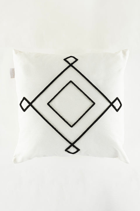 Koza Home Craft Black Diamond Slice Patterned Beaded Fiber Filled Cushion 43 x 43 35307A 43 x 43