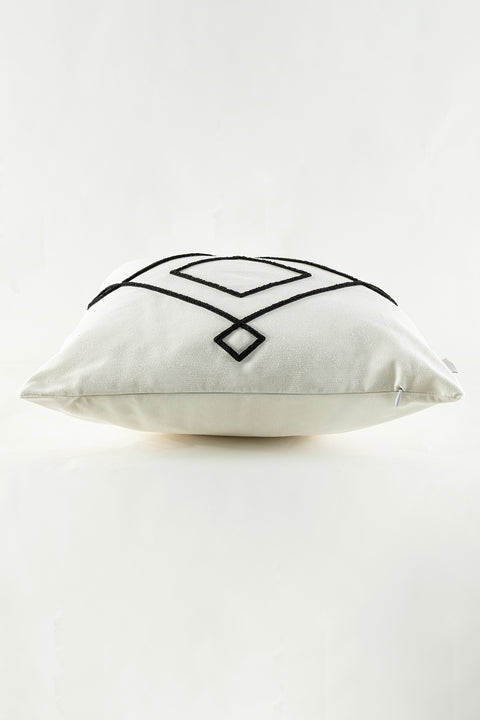 Koza Home Craft Black Diamond Slice Patterned Beaded Fiber Filled Cushion 43 x 43 35307A 43 x 43