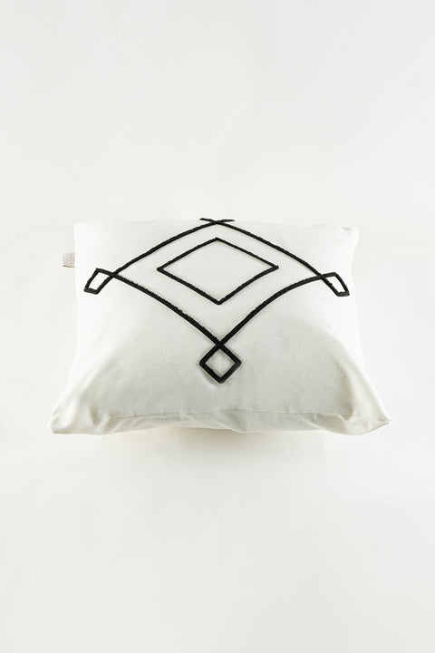 Koza Home Craft Black Diamond Slice Patterned Beaded Fiber Filled Cushion 43 x 43 35307A 43 x 43